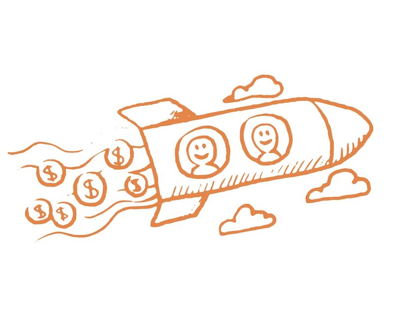 Rocket launching upward representing fetchfund's mission to elevate nonprofit fundraising